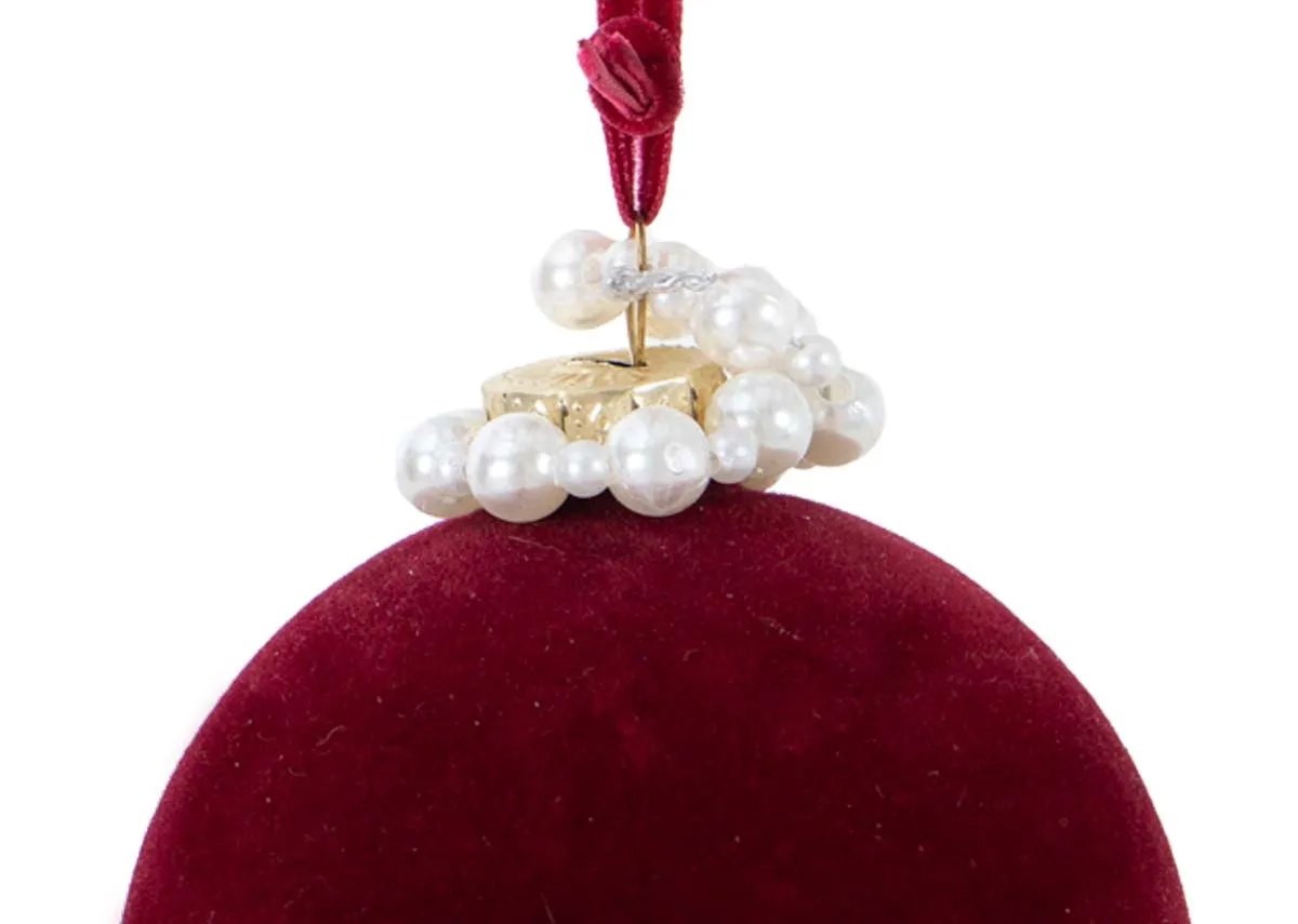 A dimension image of the Red pearl  bamuble with 10cm