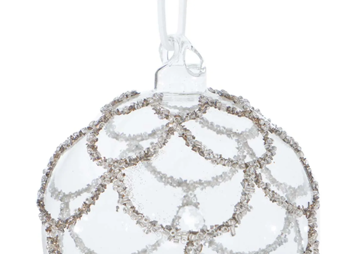 A dimension image of the Glittered Bauble with 10cm