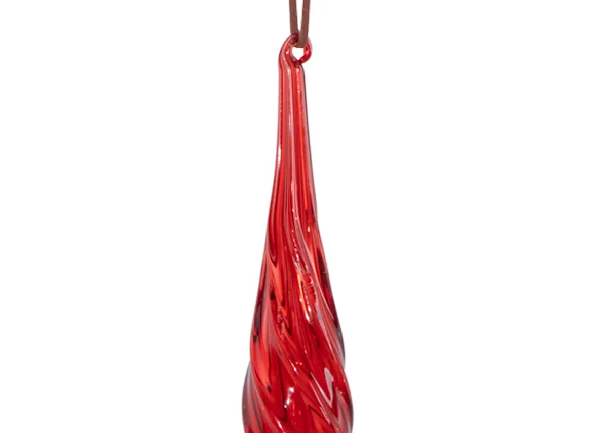 A dimension image of the Red Hanging Finial with 3cm x 25cm