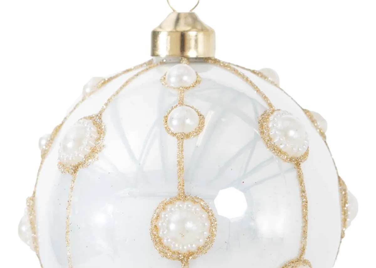 A dimension image of the Beaded Bauble with 8cm
