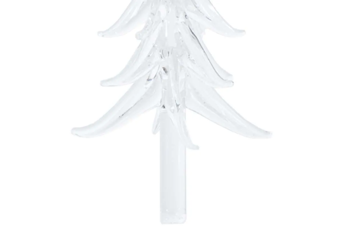 A dimension image of the Clear Glass tree with 6.5cm x 11cm