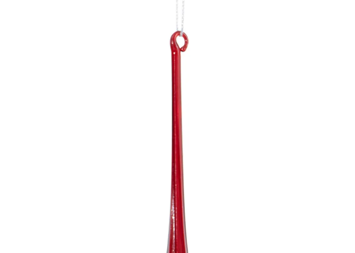 A dimension image of the Red Drop Icicle with 13cm