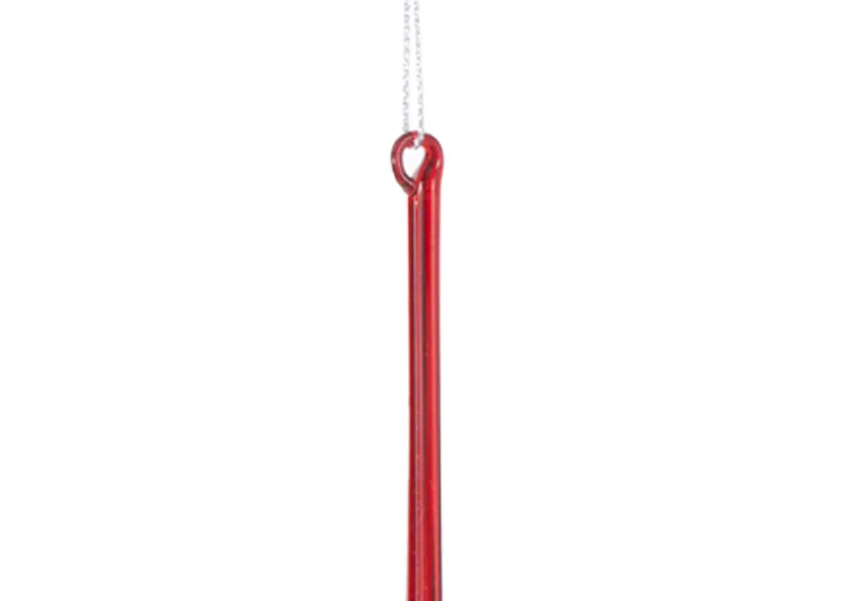 A dimension image of the Red Large red icicle with 20cm