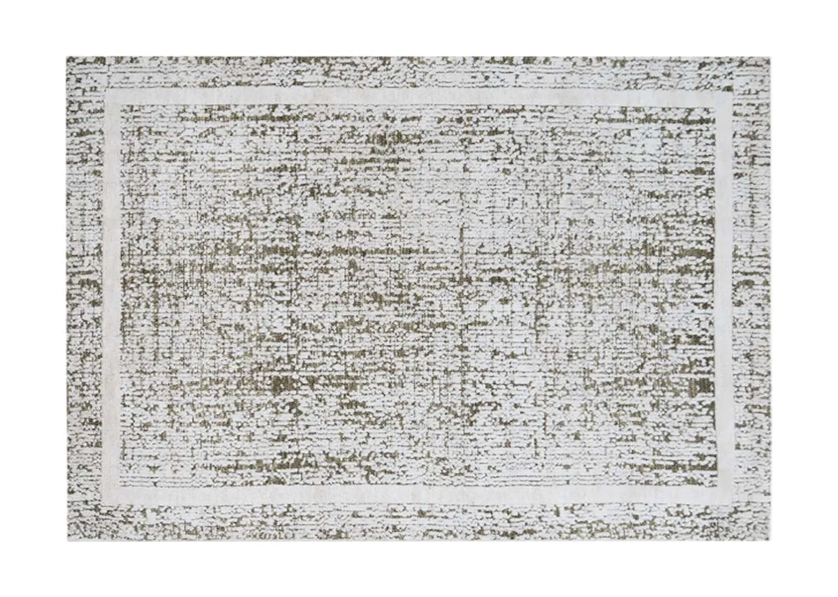 A dimension image of the Moray Green rug with 120cm x 170cm