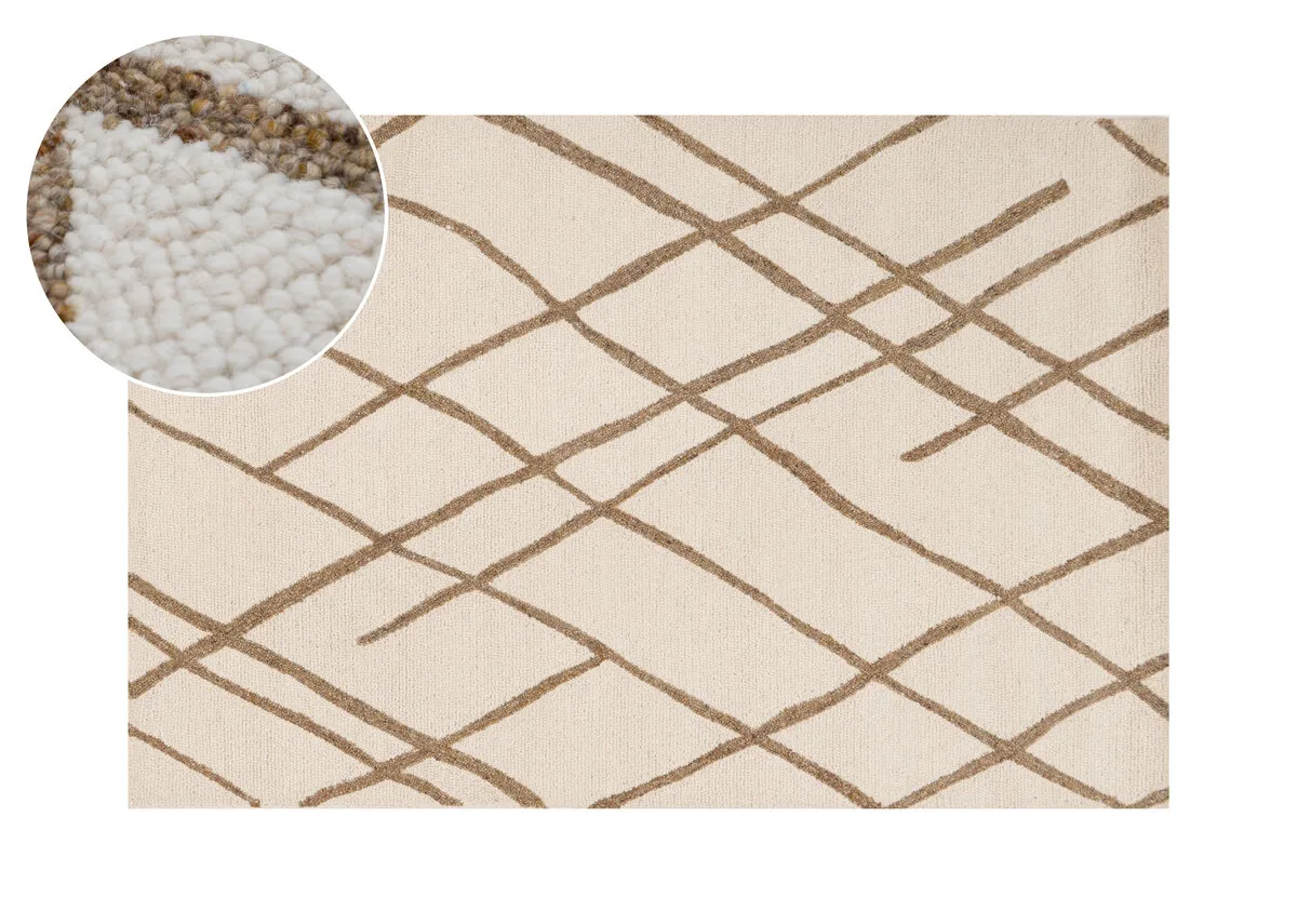 Ivory & Gold 200cm x 290cm Large Rug - Monterose