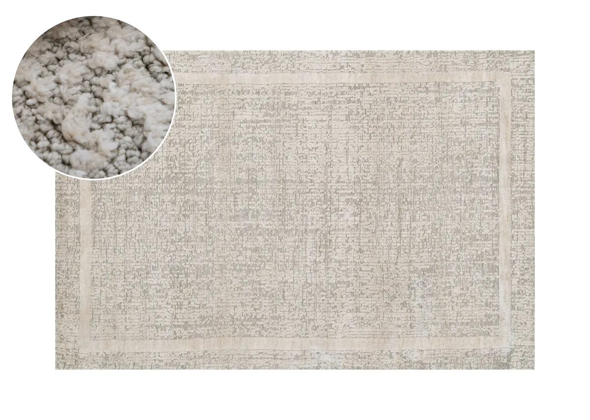 Cream & Green 160cm x 230cm Medium Rug - Moray