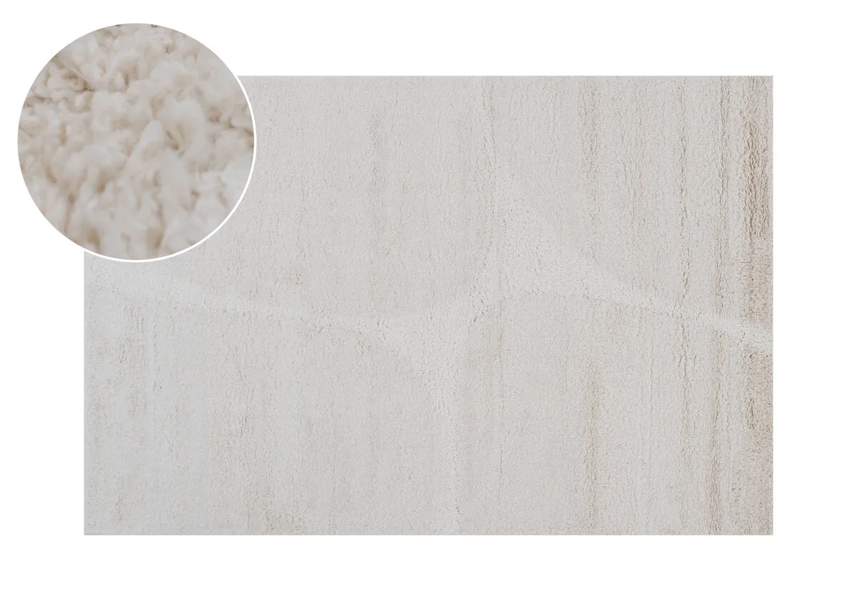 Cream 120cm x 170cm Shaggy Small Rug - Vivo