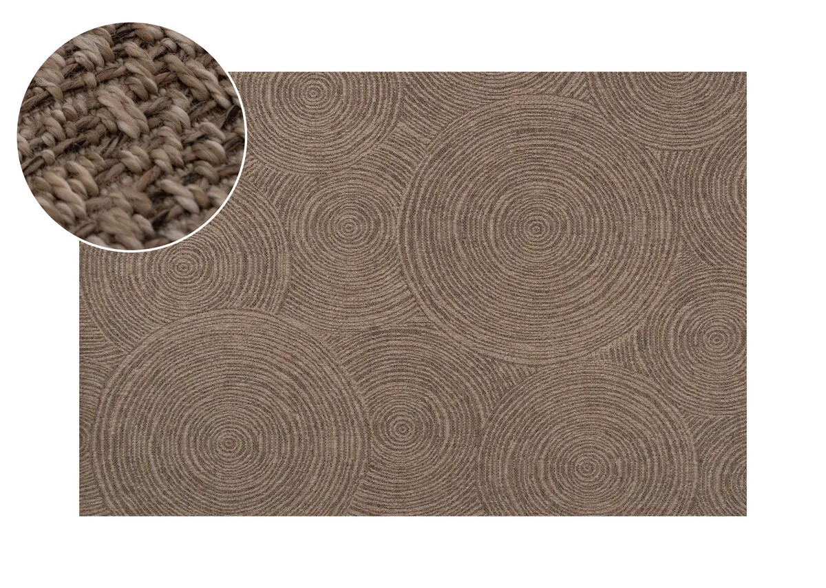 Brown Swirl 160cm x 230cm Indoor Outdoor Medium Rug - Kenzy