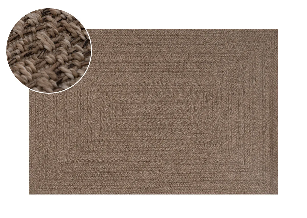Brown Stripe 200cm x 290cm Indoor Outdoor Large Rug - Kenzy