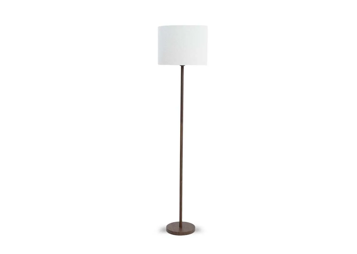 Wooden Floor Lamp with White Shade - Washington