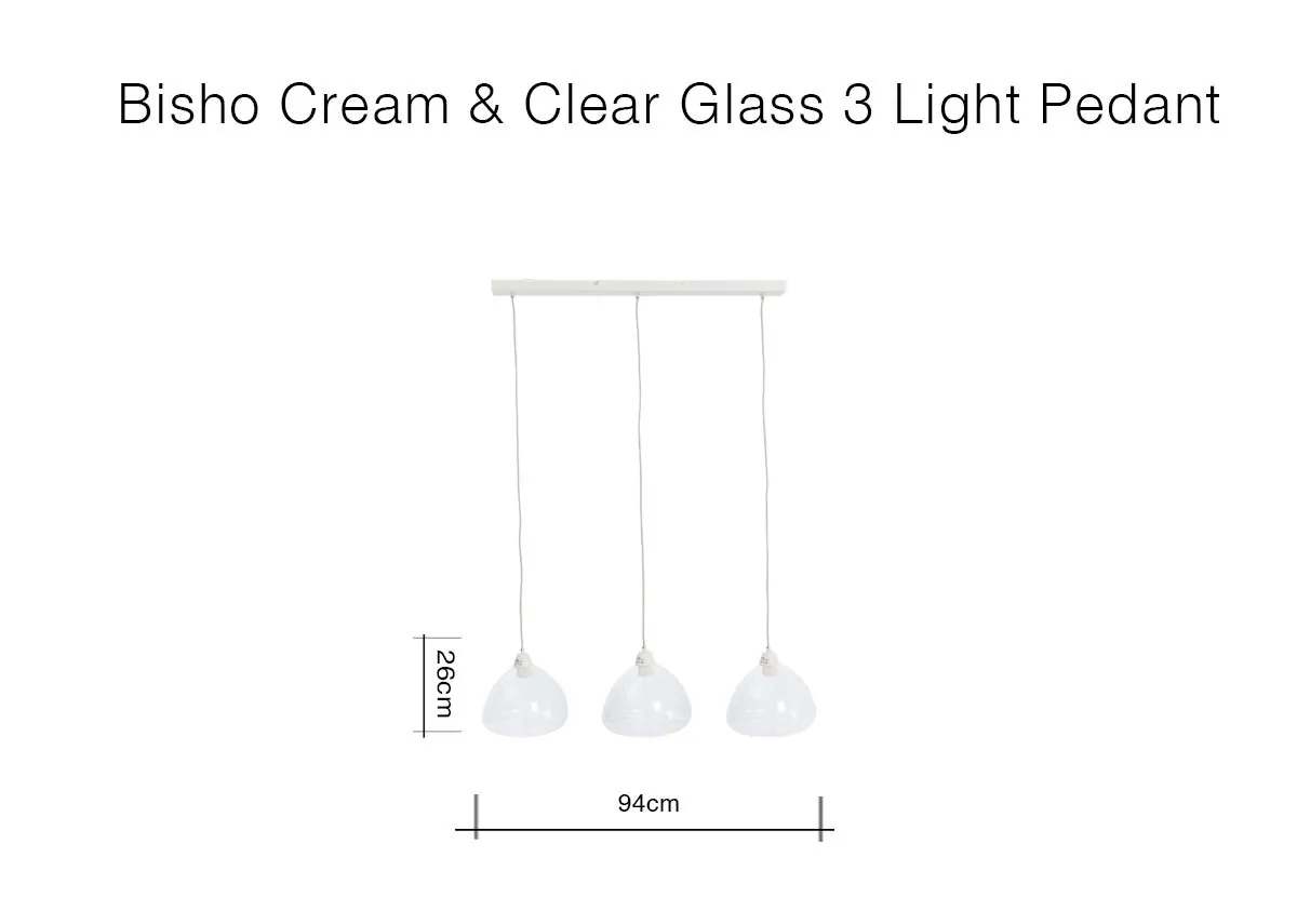 A dimension image of he Bisho Ceiling Light with 94cm x 24cm