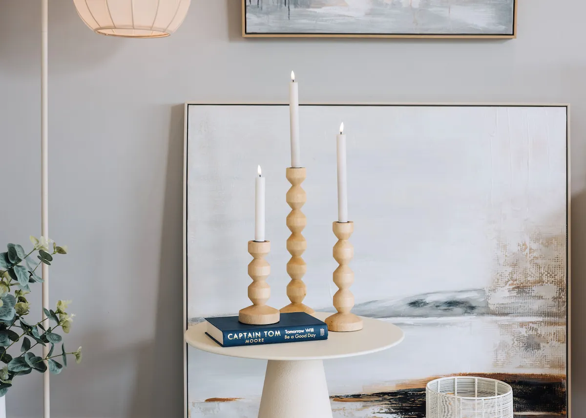 Small Wood Candle Stick - Dozza