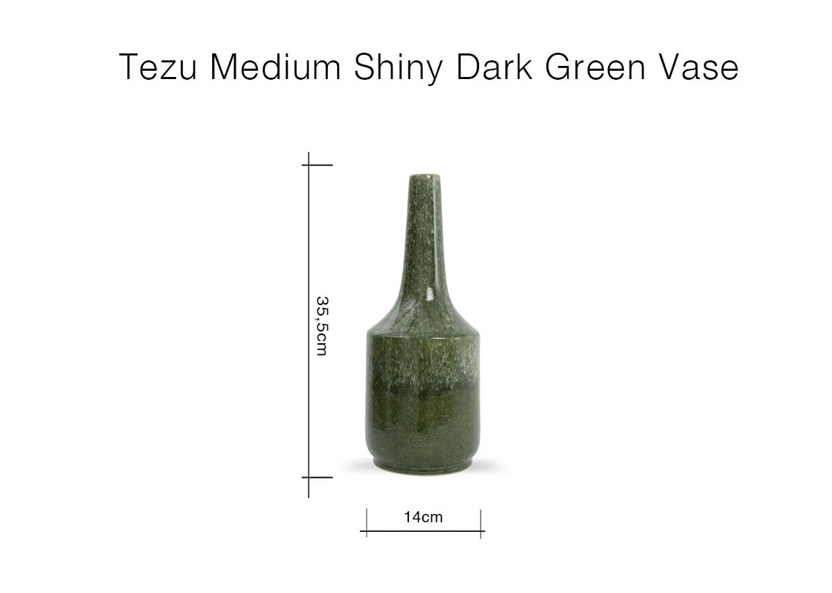 A dimension image of the Tezu Vase with 14cm x 35.5cm