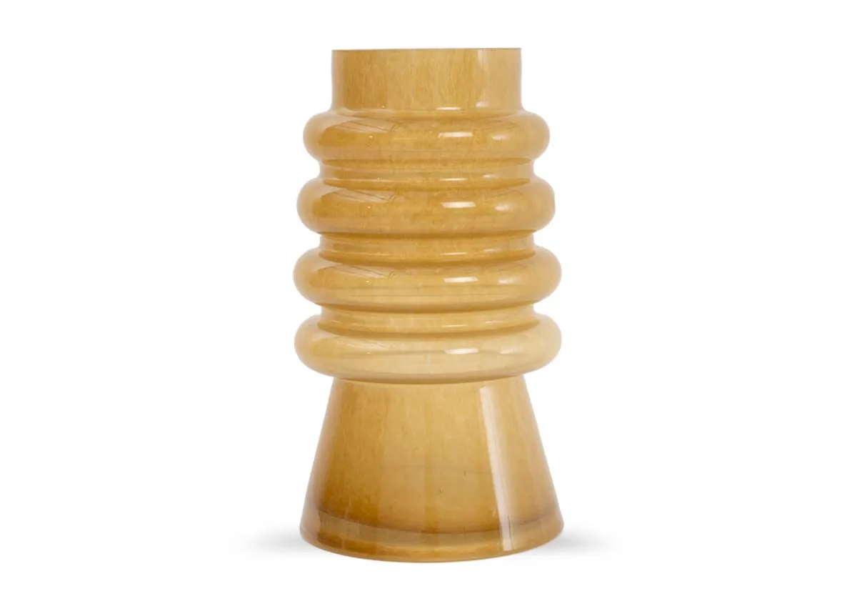 Medium Yellow Glass Vase - Benaco