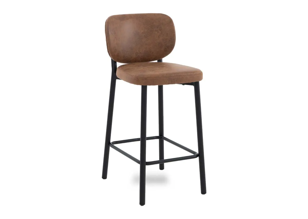Tan Faux Leather Counter Bar Stool - Swan