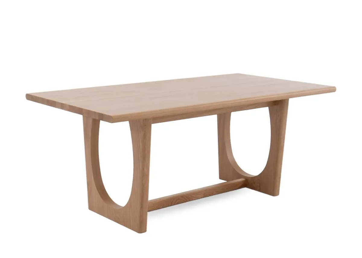180cm Natural Oak Dining Table with Option to Extend - Flow