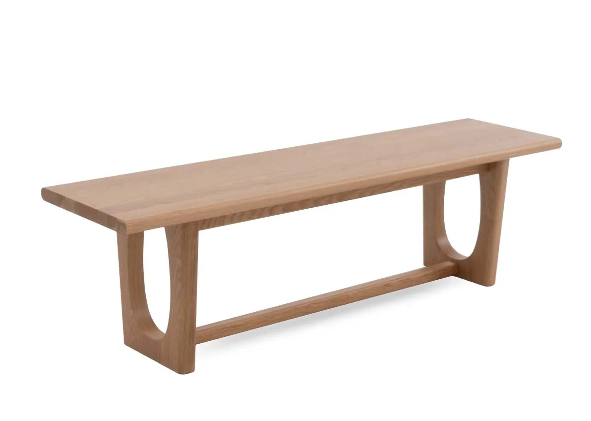 155cm Natural Oak Dining Bench - Flow