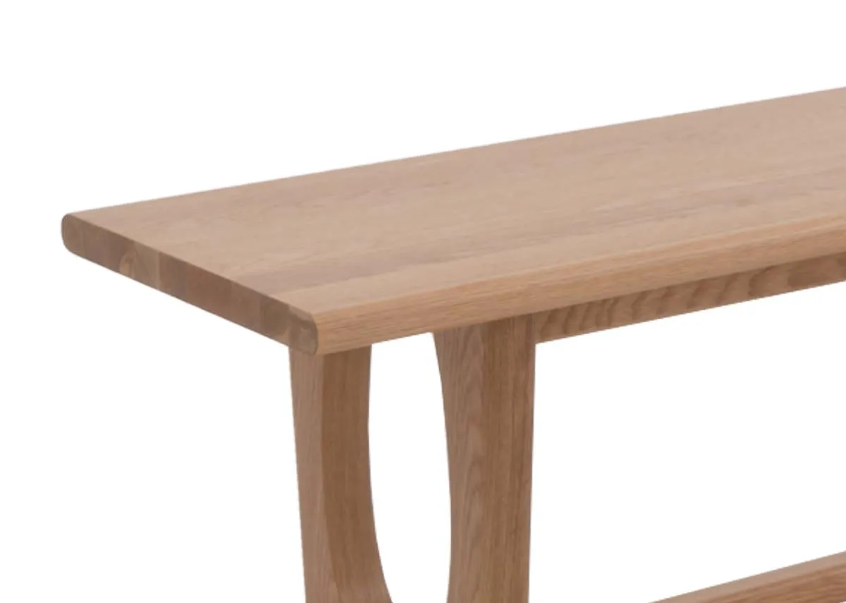 A dimension image of the Flow Natural bench with 155cm x 40cm x 40cm