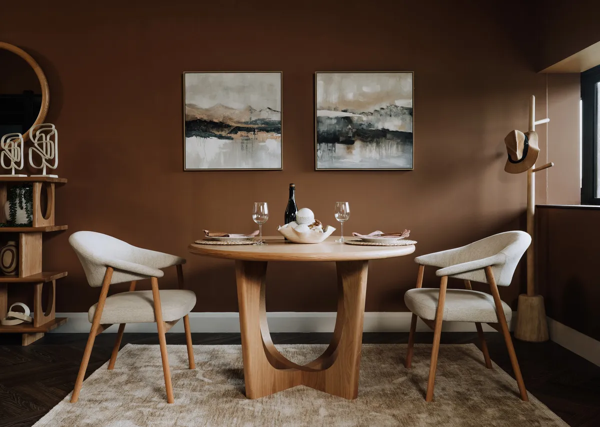 120cm Natural Oak Round Dining Table - Flow