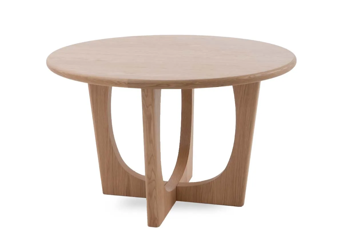 120cm Natural Oak Round Dining Table - Flow