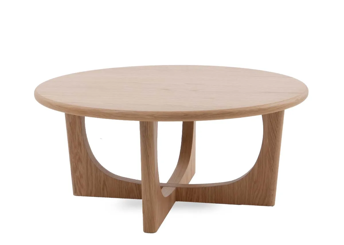 Natural Oak Round Coffee Table - Flow