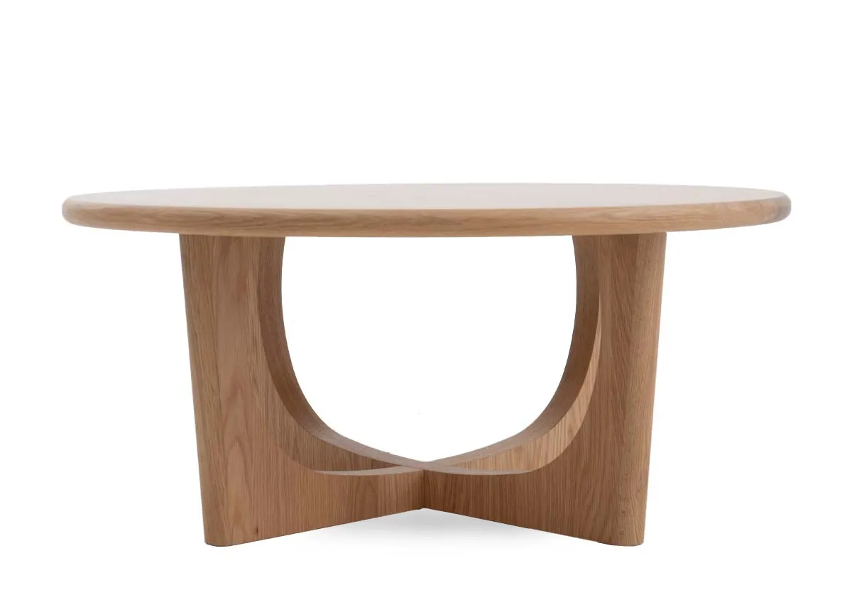 A dimension image of the Flow Natural coffee table with 90cm x 40cm