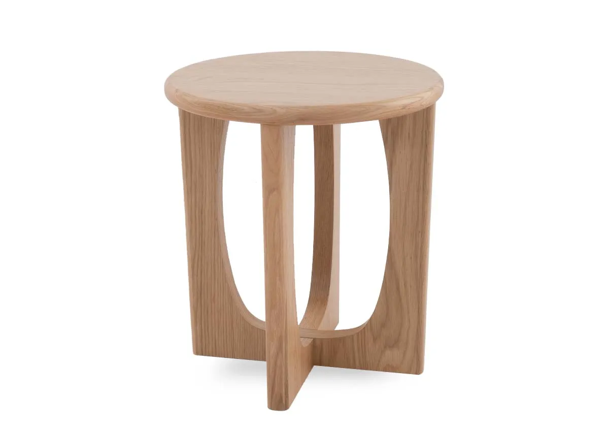 Natural Oak Round Lamp Table - Flow