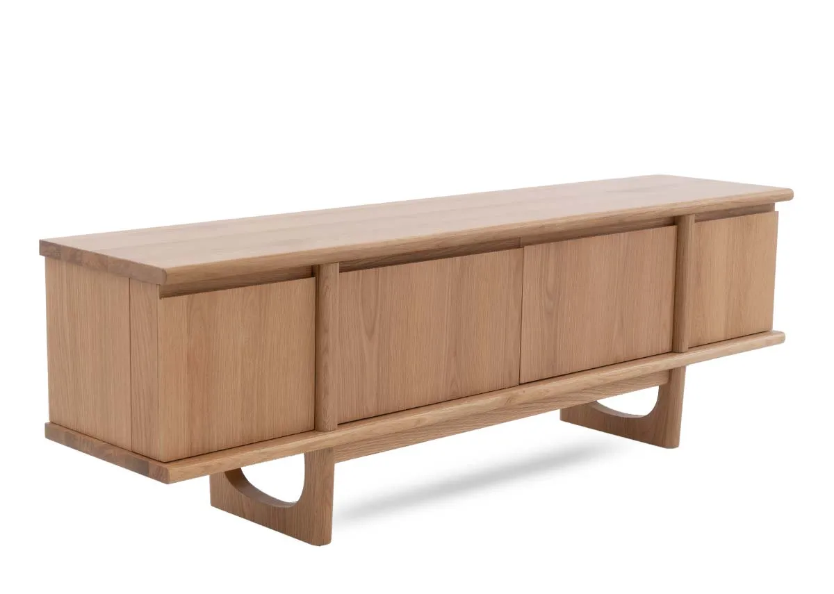 4 Door Natural Oak TV Unit - Flow