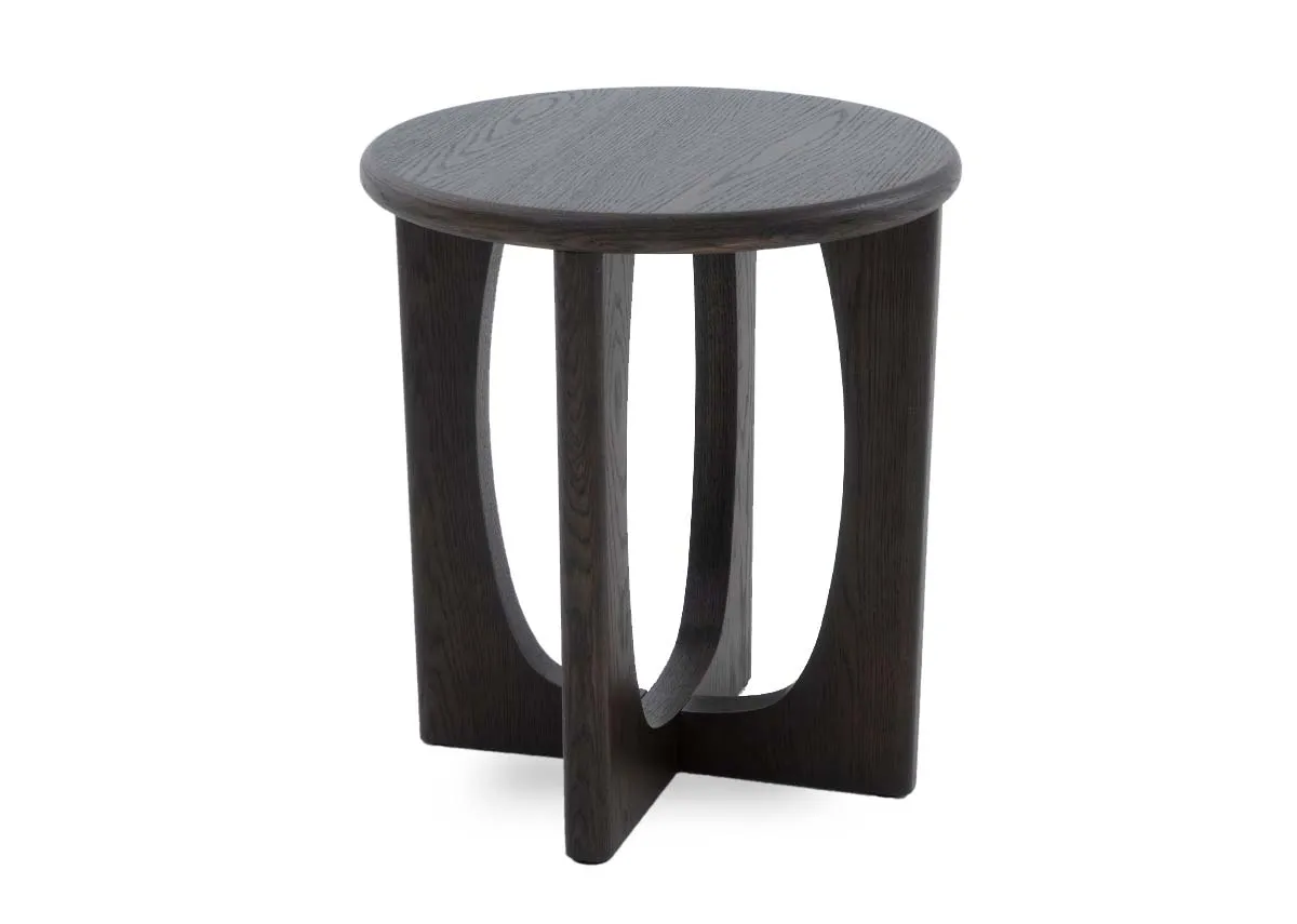 Dark Brown Oak Lamp Table - Flow