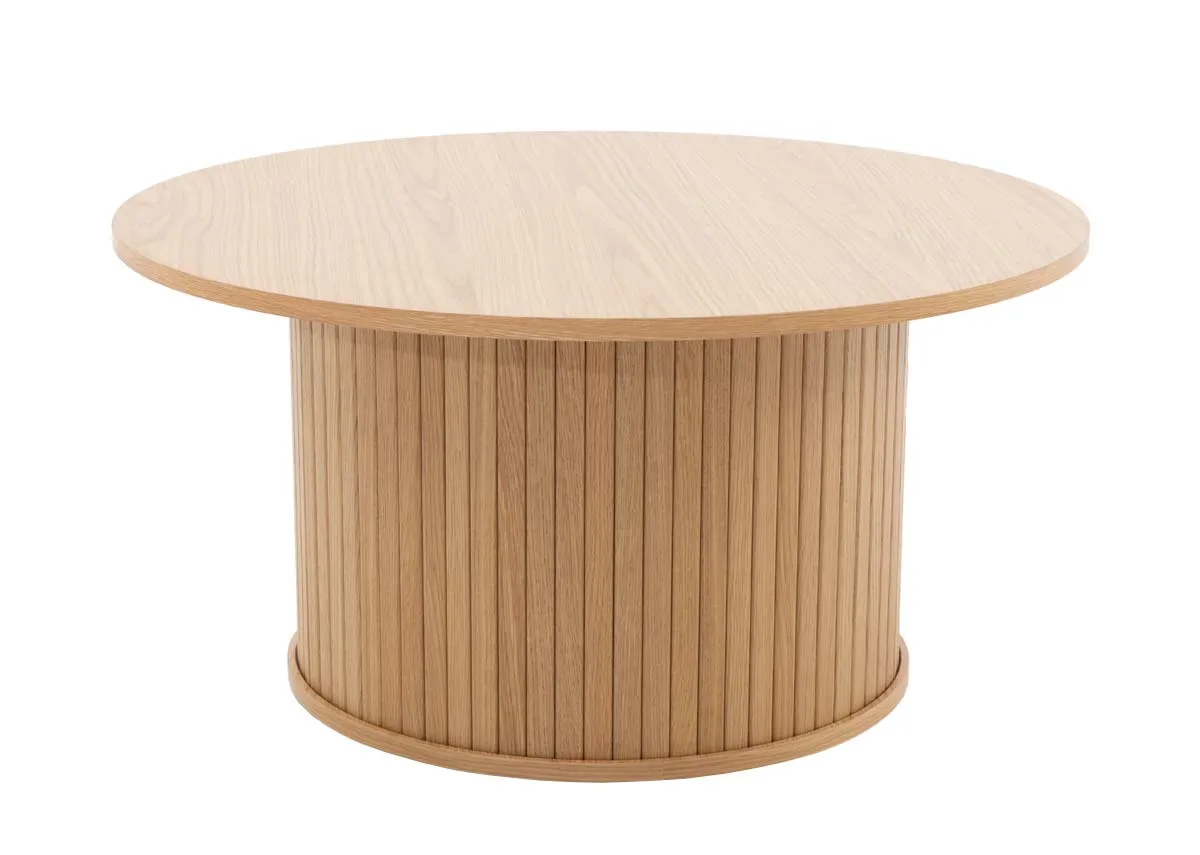 Round Natural Oak Coffee Table - Nola