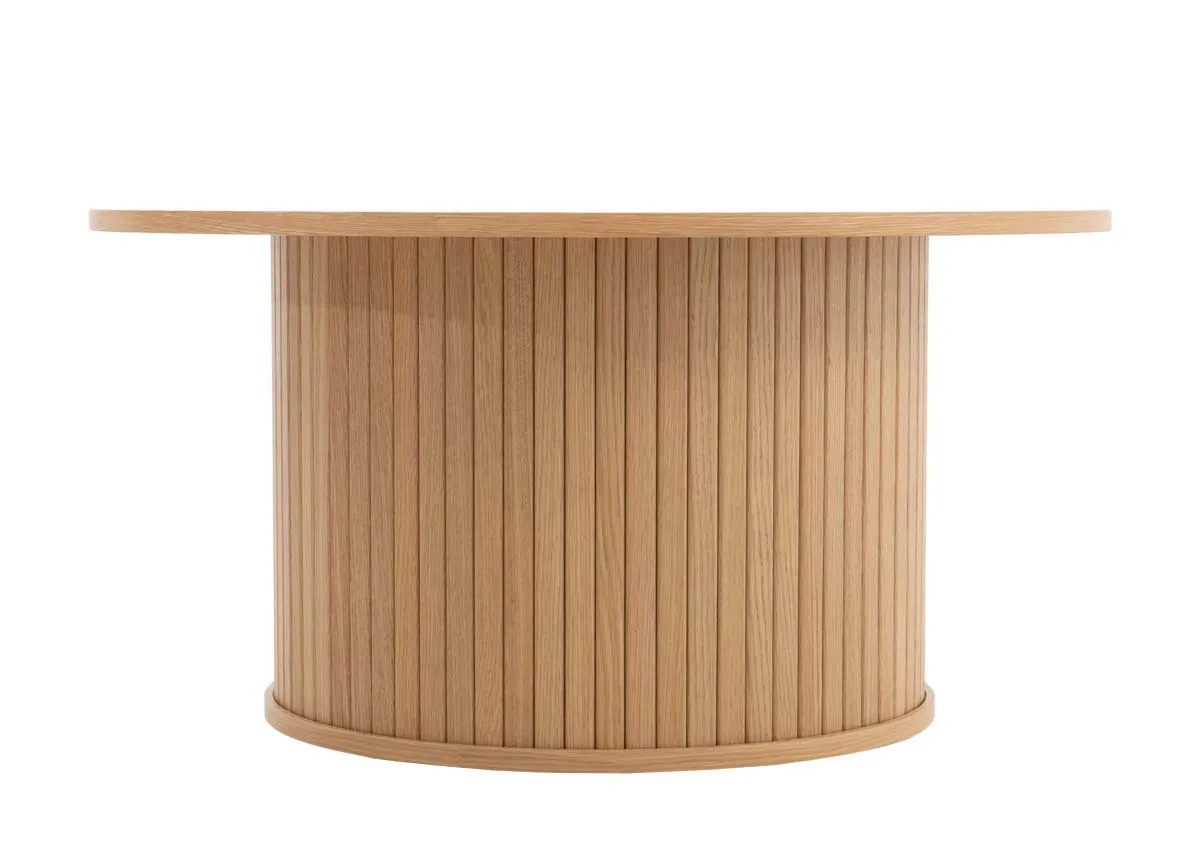 A dimension image of the Nola round coffee table with 90cm x 45cm
