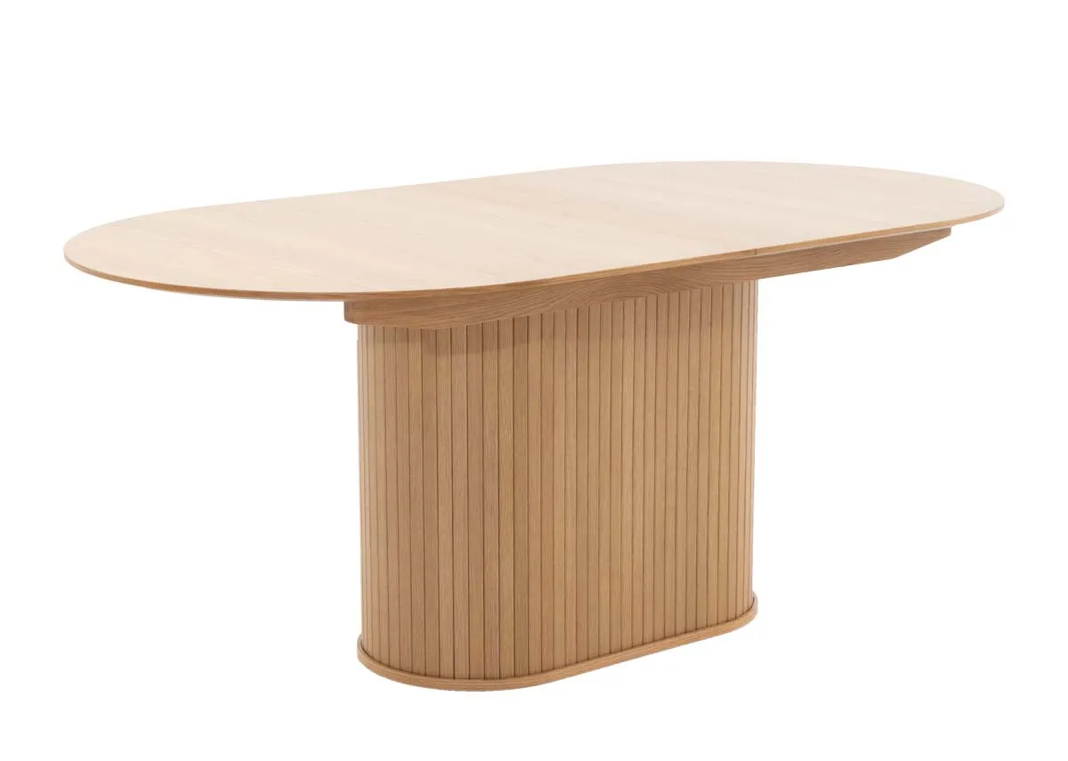 180cm-230cm Natural Oak Extendable Oval Dining Table - Nola