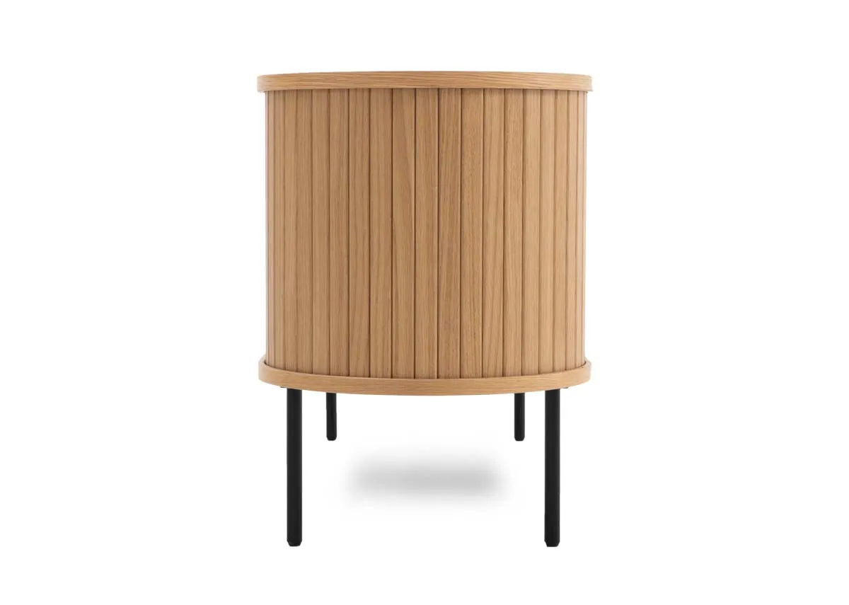 A dimension image of the Nola Oak TV Unit with 120cm x 40cm x 56cm