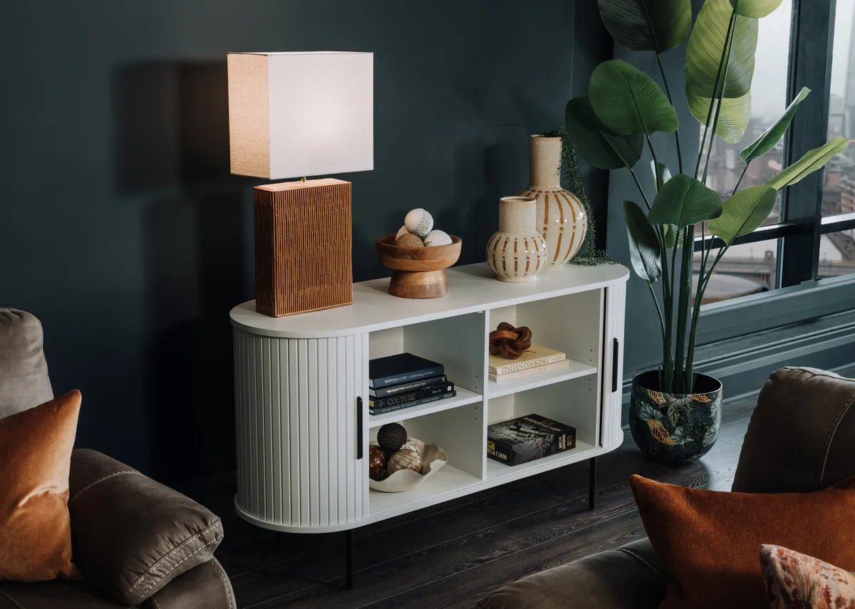 2 Door White Oak Tambour Sideboard - Nola
