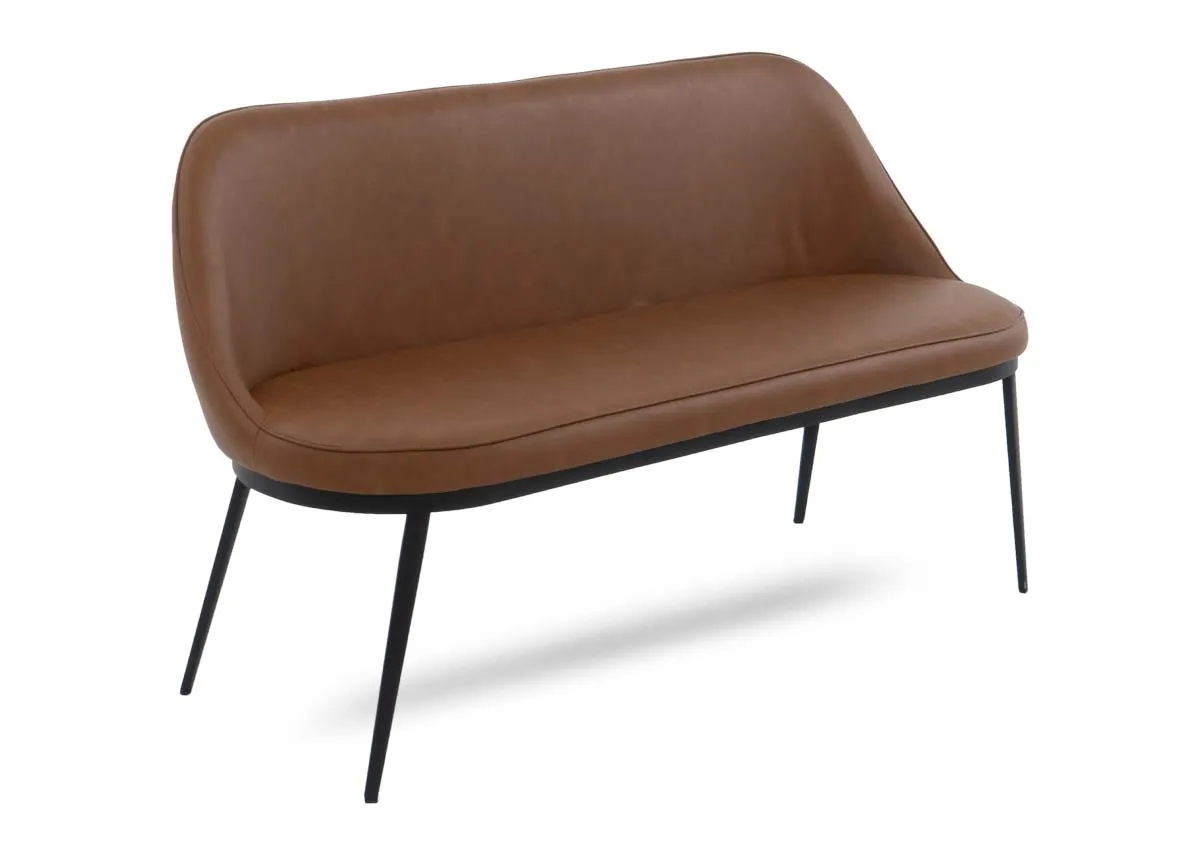 Tan Faux Leather Sofa Bench - Gain