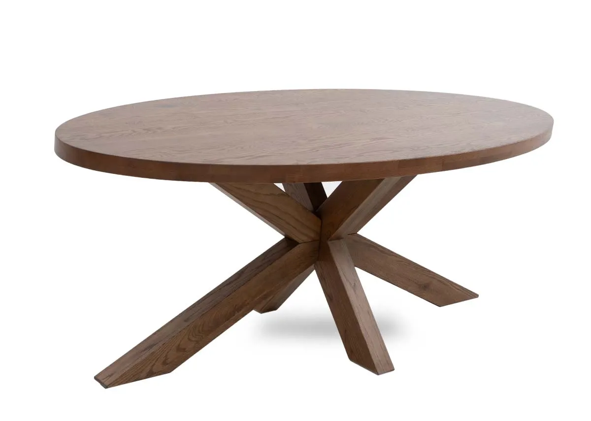 220cm Oval Oak Dining Table - Oslo