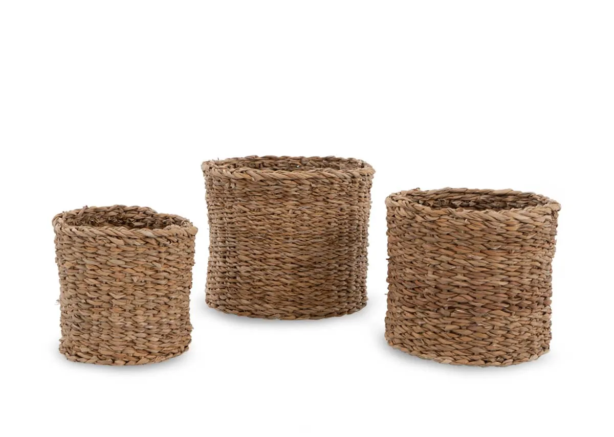 A dimension image of the Caspian Set of 3 Baskets with 17-25cm x  16-20cm
