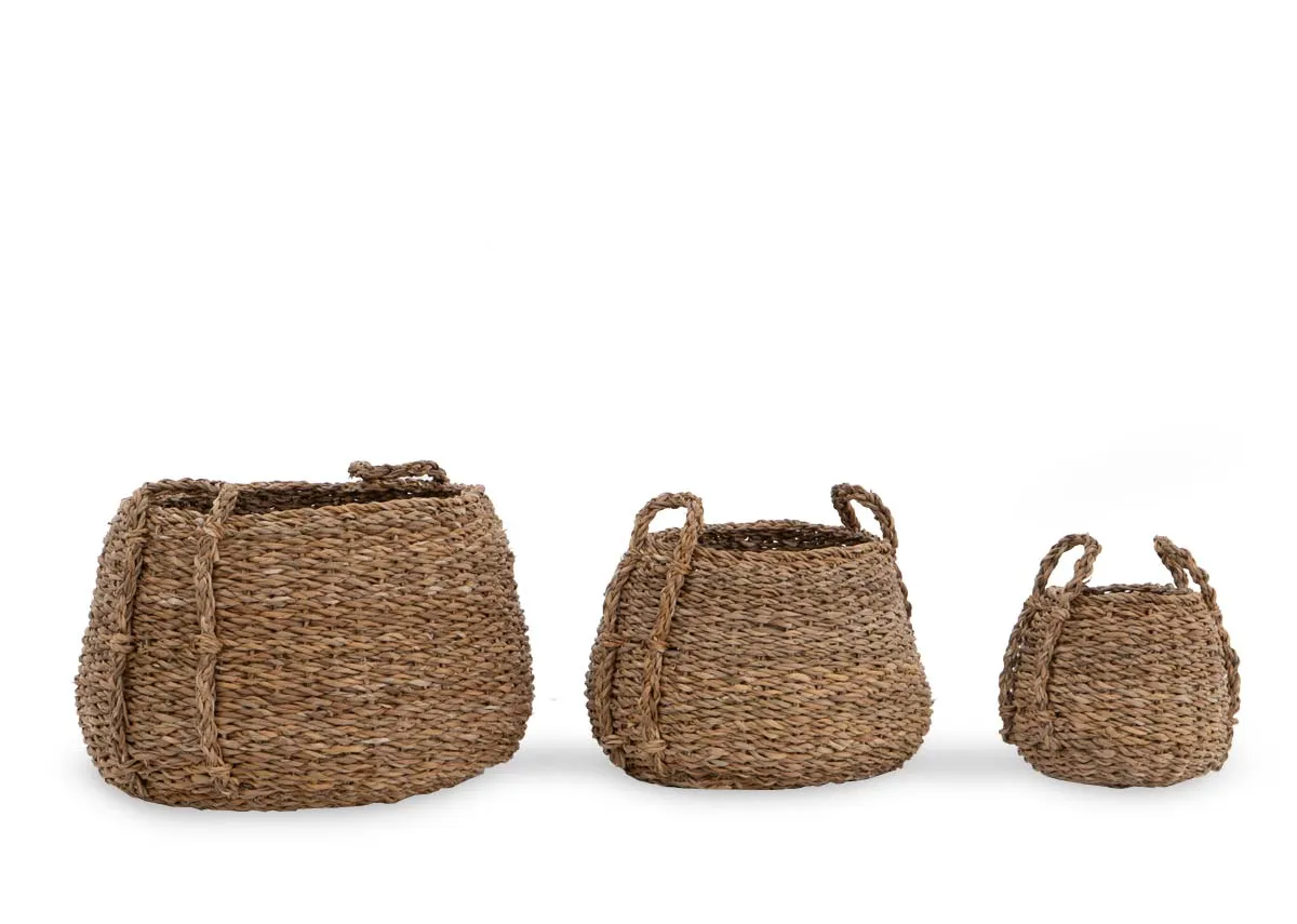 A dimension image of the Delphine Baskets with 20cm-34cm x 21cm-30cm