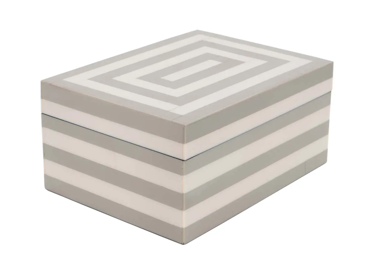 Large Grey & White Deco Box - Admiral
