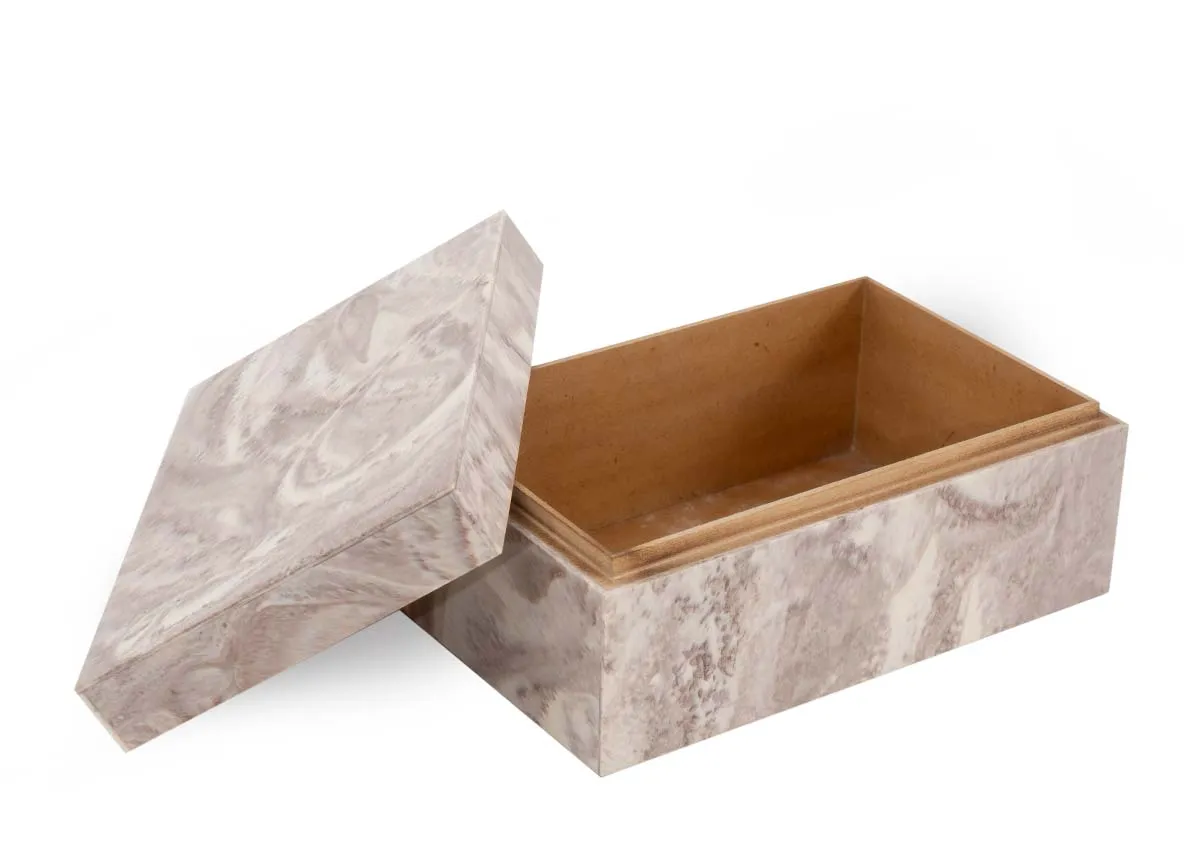 Small Marble Deco Box - Scarlet