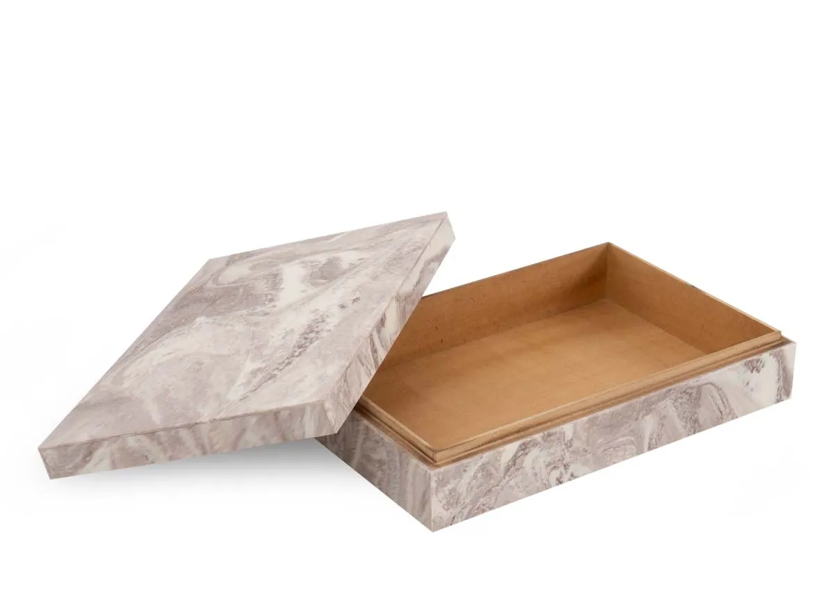 Large Marble Deco Box - Scarlet