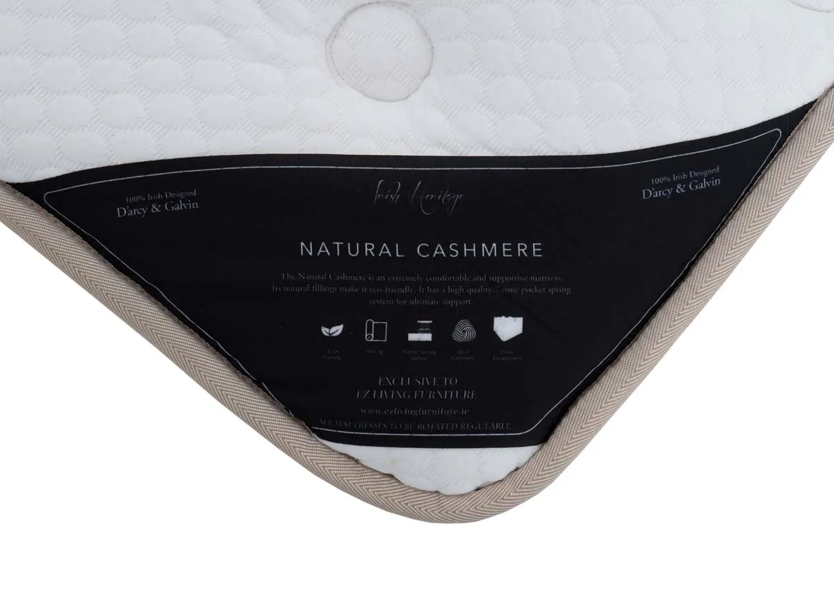A dimension image of the Natural Cashmere mattress with 34cm