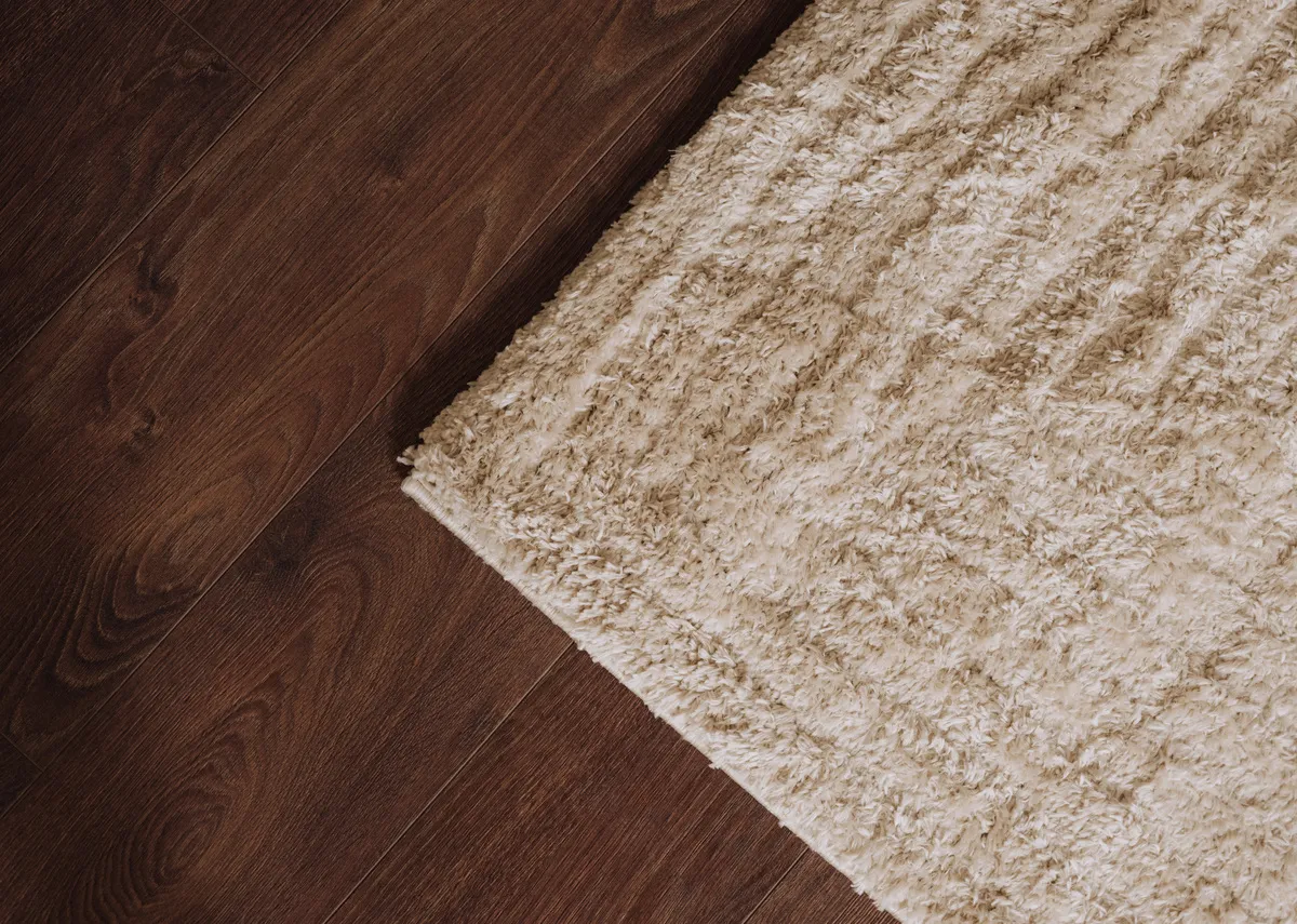 A lifestyle image of the Cadence rug in a closeup of texture and pile.