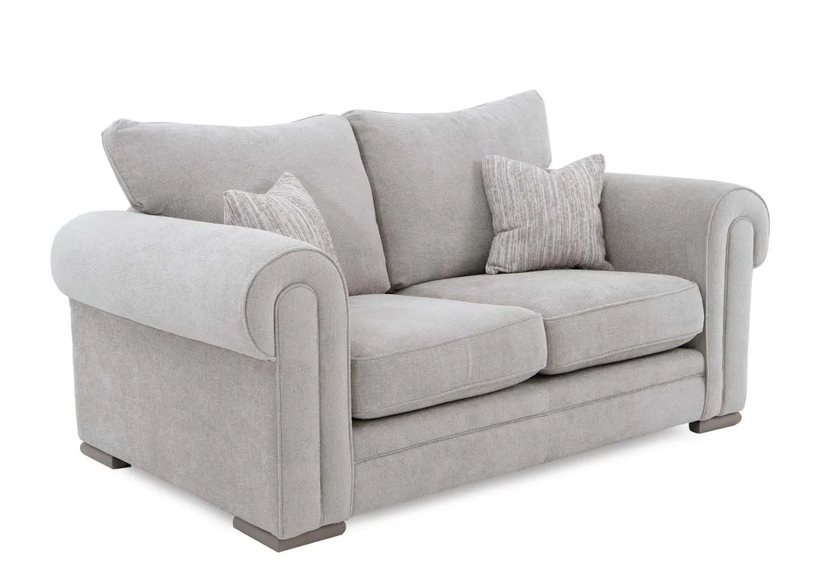 2 Seater Beige Fabric Sofa - Olivia