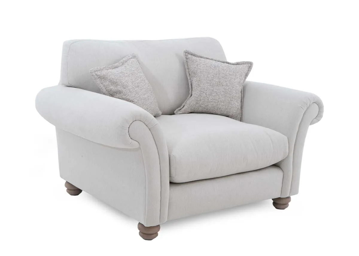 Cream Fabric Highback Cuddler - Paloma