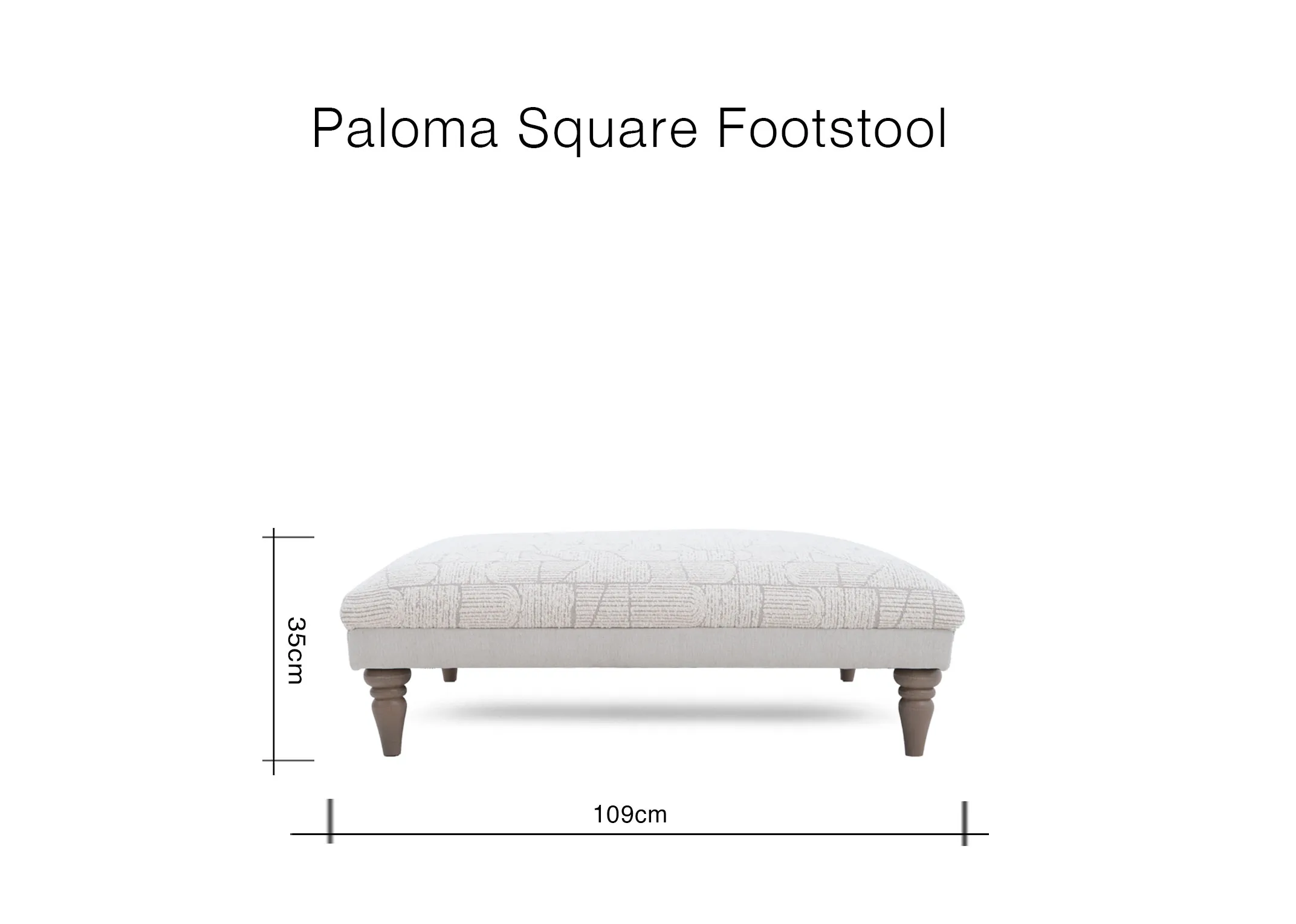 Cream Accent Fabric Square Footstool - Paloma - EZ Living Furniture