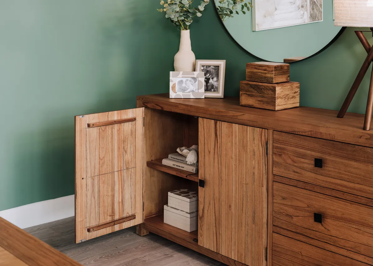 Small Grey & White Deco Box - Crimson