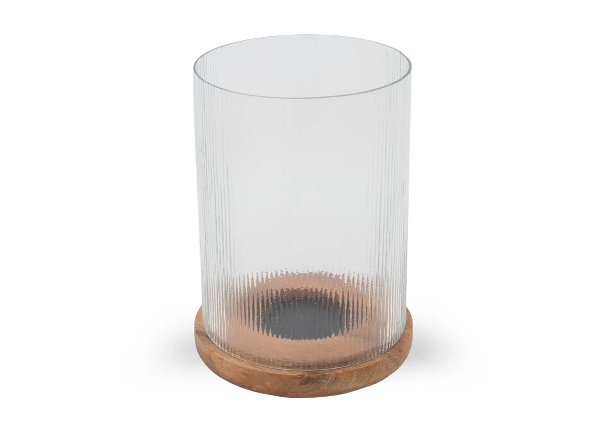 Small Natural Hurricane Candle Holder - Cardinal