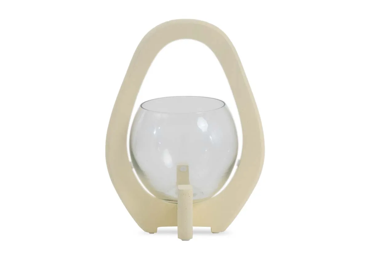 Small Ivory & Glass Candle Holder - Kimora