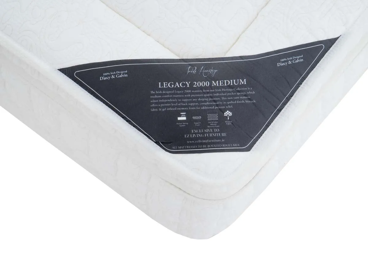A dimension image of the Legacy Mattress with 34cm depth